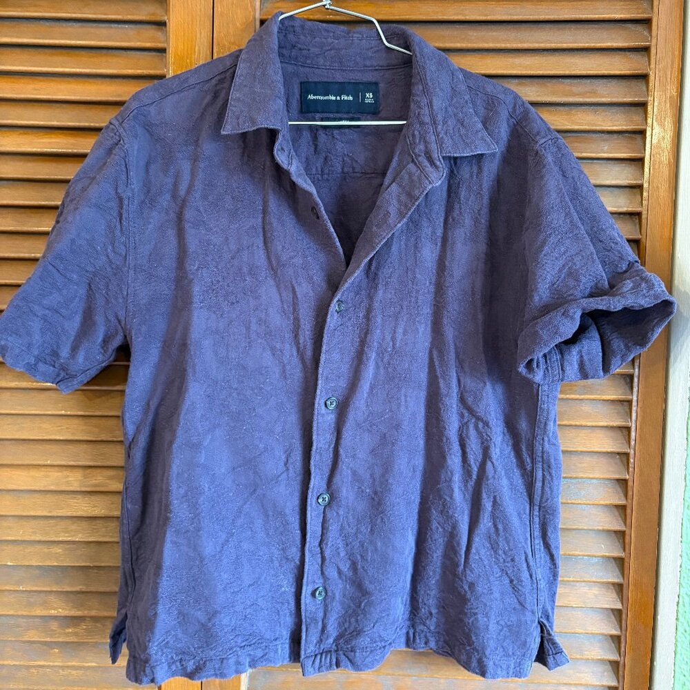 Abercrombie & Fitch Cropped Short Sleeve Teture Button-down Size XS